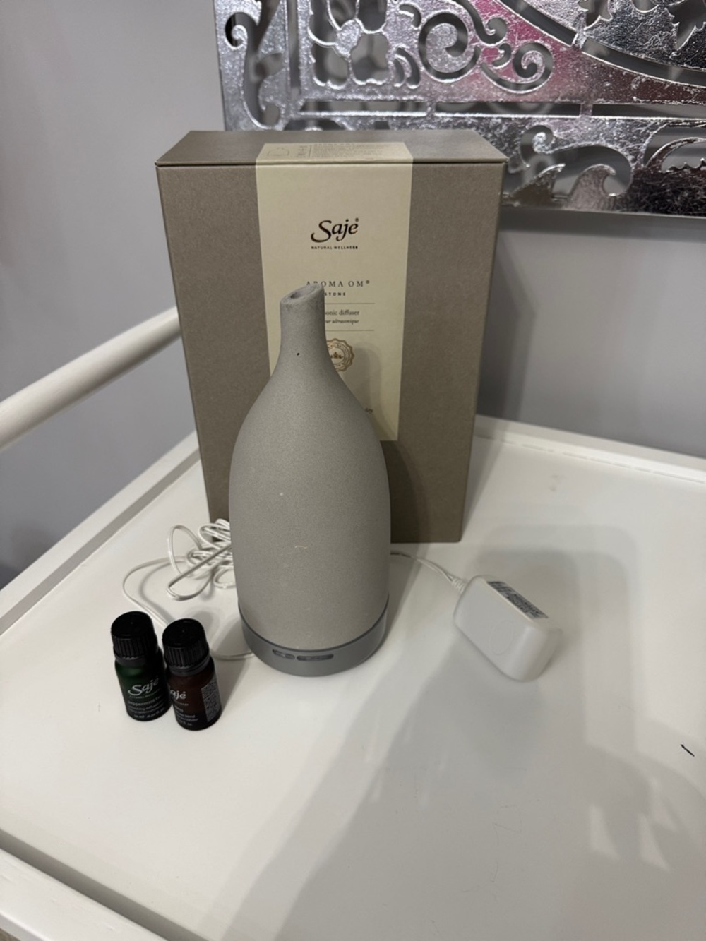 Saje beige/gray Aroma Diffuser with Essential Oils